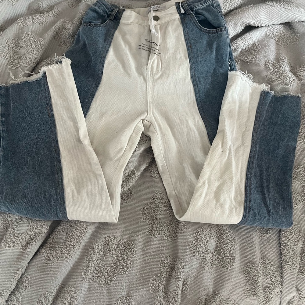Two-Tone Denim Jeans